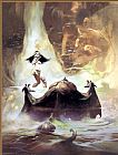 Frank Frazetta At the Earth's Core painting